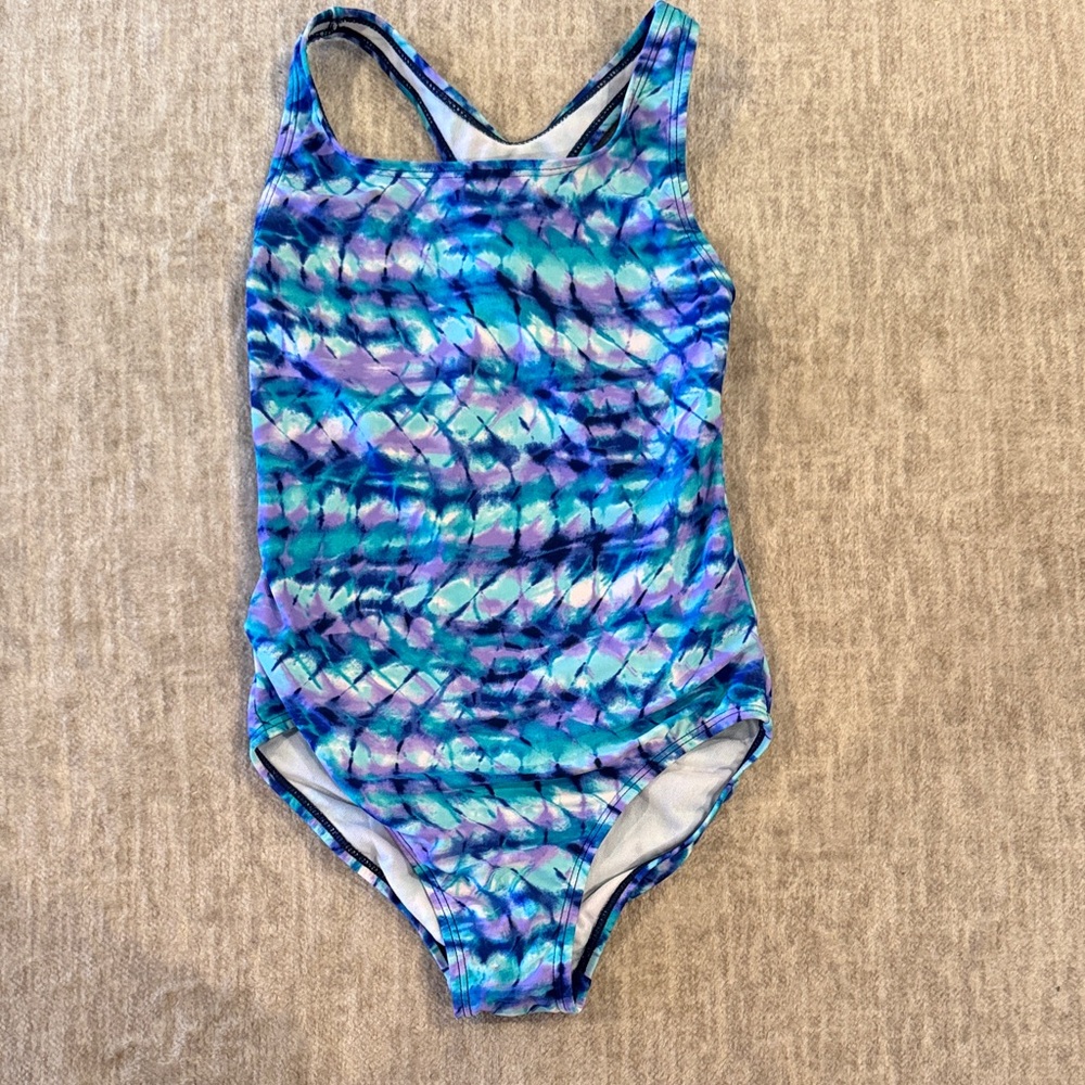 Speedo Kids One Piece in Blue and Purple Swirl